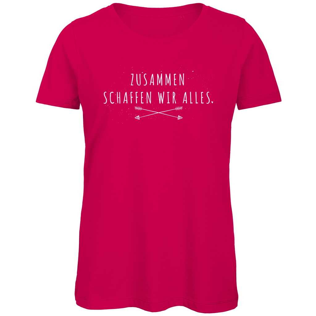 Zusammen schaffen wir alles - Damen Premium Bio T-Shirt Fuchsia