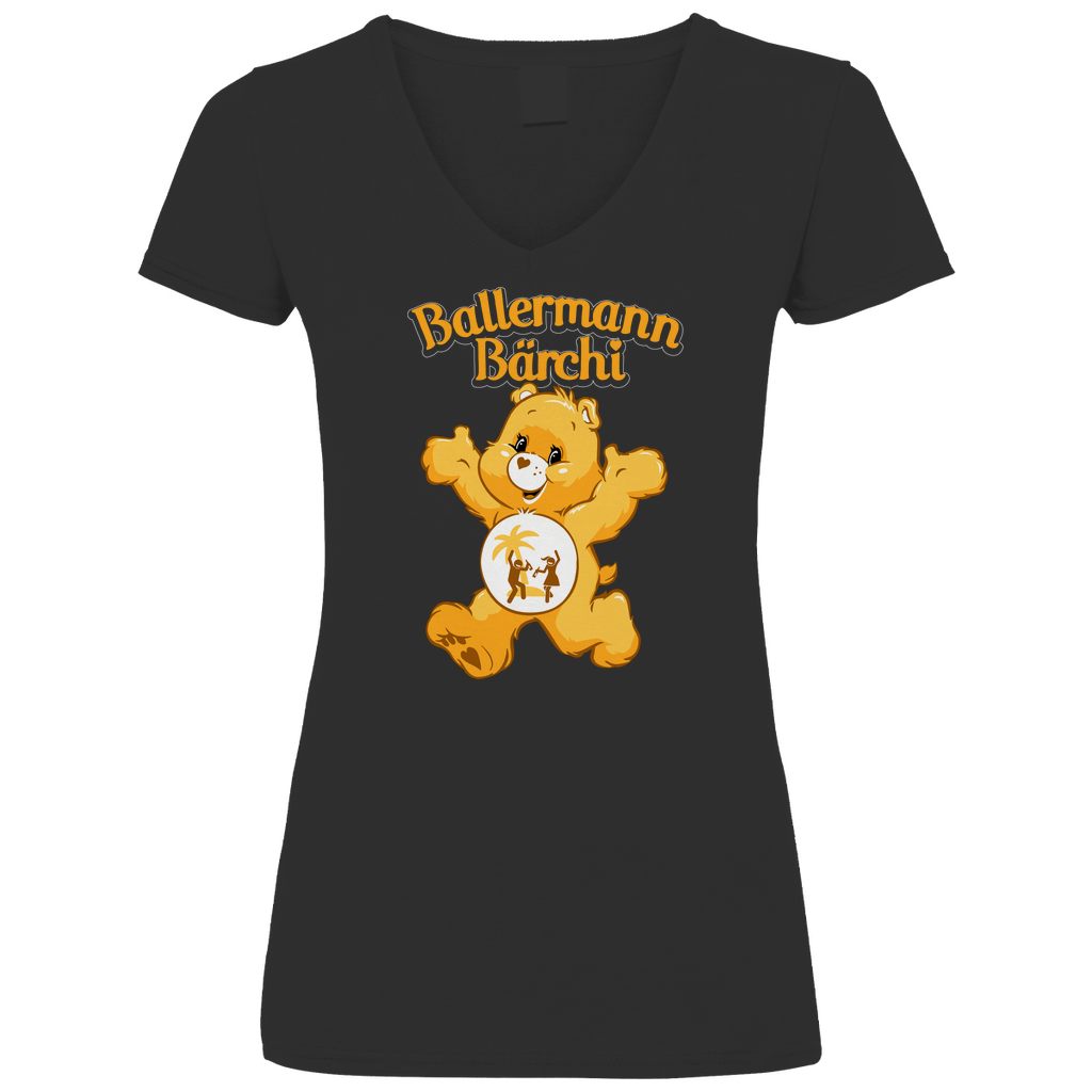 Ballermann Bärchi - Glücksbärchi - V-Neck Damenshirt Black