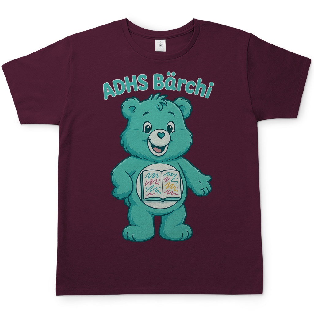 ADHS Bärchi - Glücksbärchi - Herren T-Shirt Burgundy
