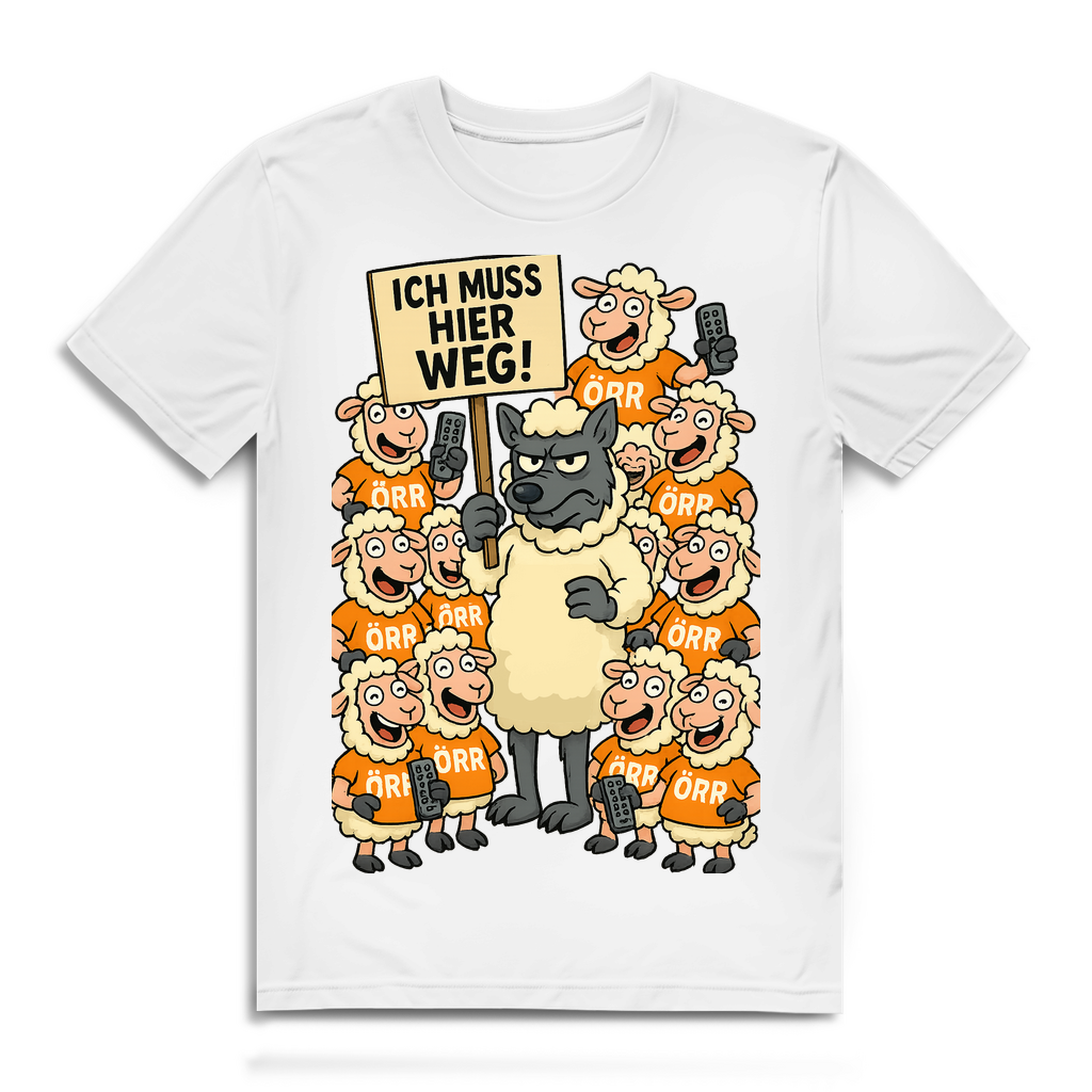 Wolf unter Schlafschafen ich muss hier weg - Herren Premium Bio T-Shirt White