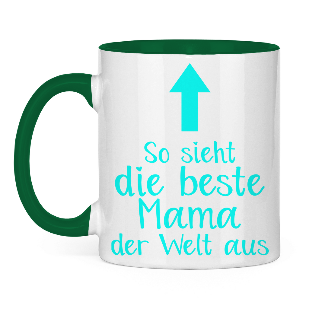 So sieht die beste Mama der Welt aus - Tasse zweifarbig Green