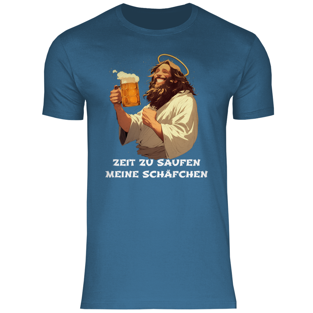 Zeit zu saufen meine Schäfchen - Herren Shirt Stone Blue
