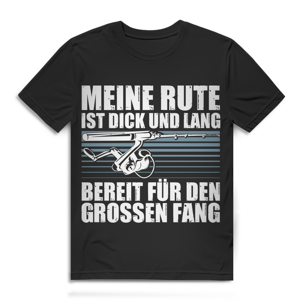 Angelshirt mit Spruch für Herren – Bereit für den großen Fang Funshirt Angler Black