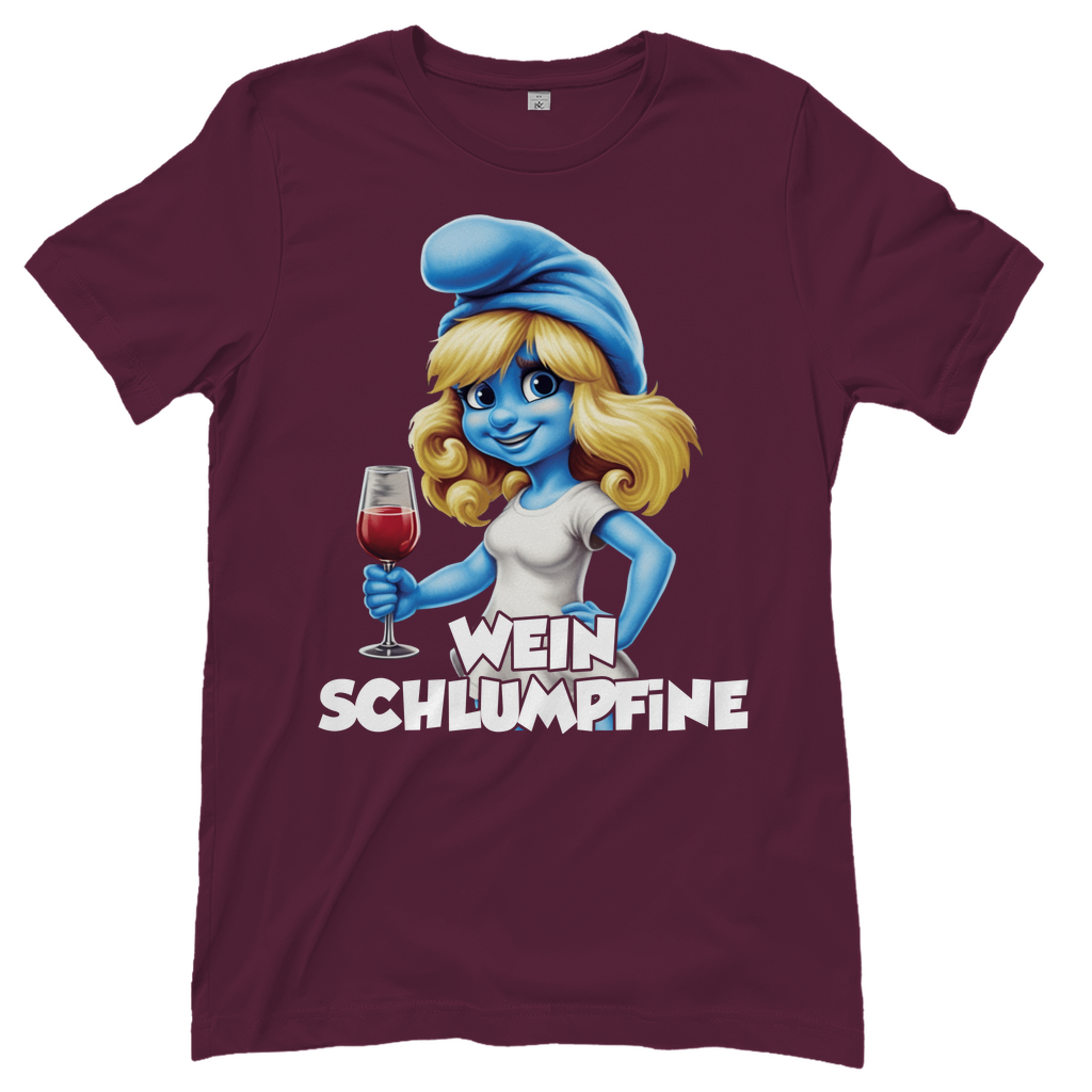 Wein Schlumpfine Grafik - Damenshirt Burgundy