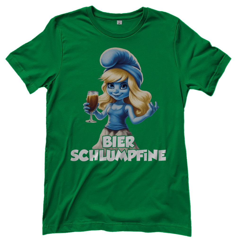 Bier Schlumpfine Grafik - Damenshirt Kelly Green