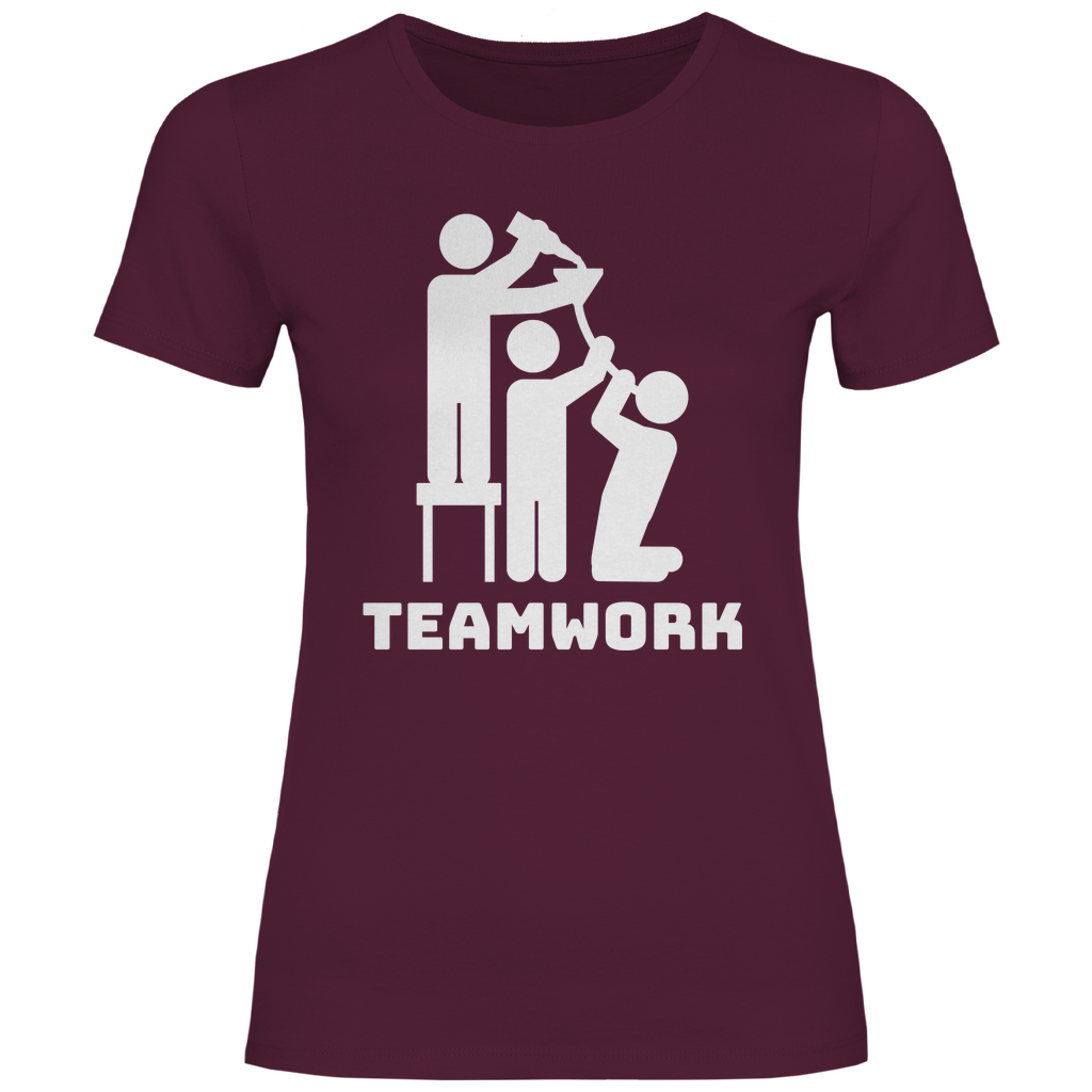 Teamwork - Damenshirt Burgundy