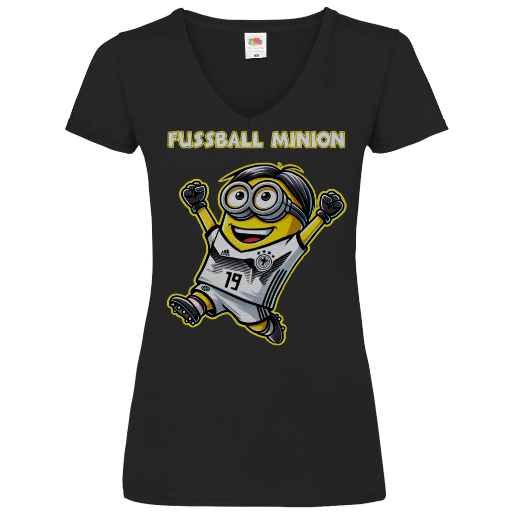 Fussball Minion - V-Neck Damenshirt