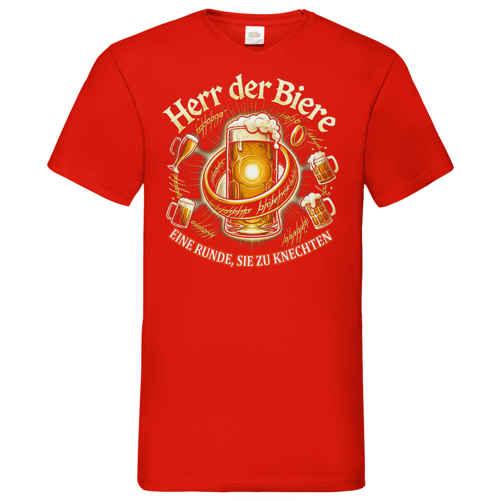 Herr der Biere eine Runde, sie zu knechten - Herren V-Neck Shirt Red