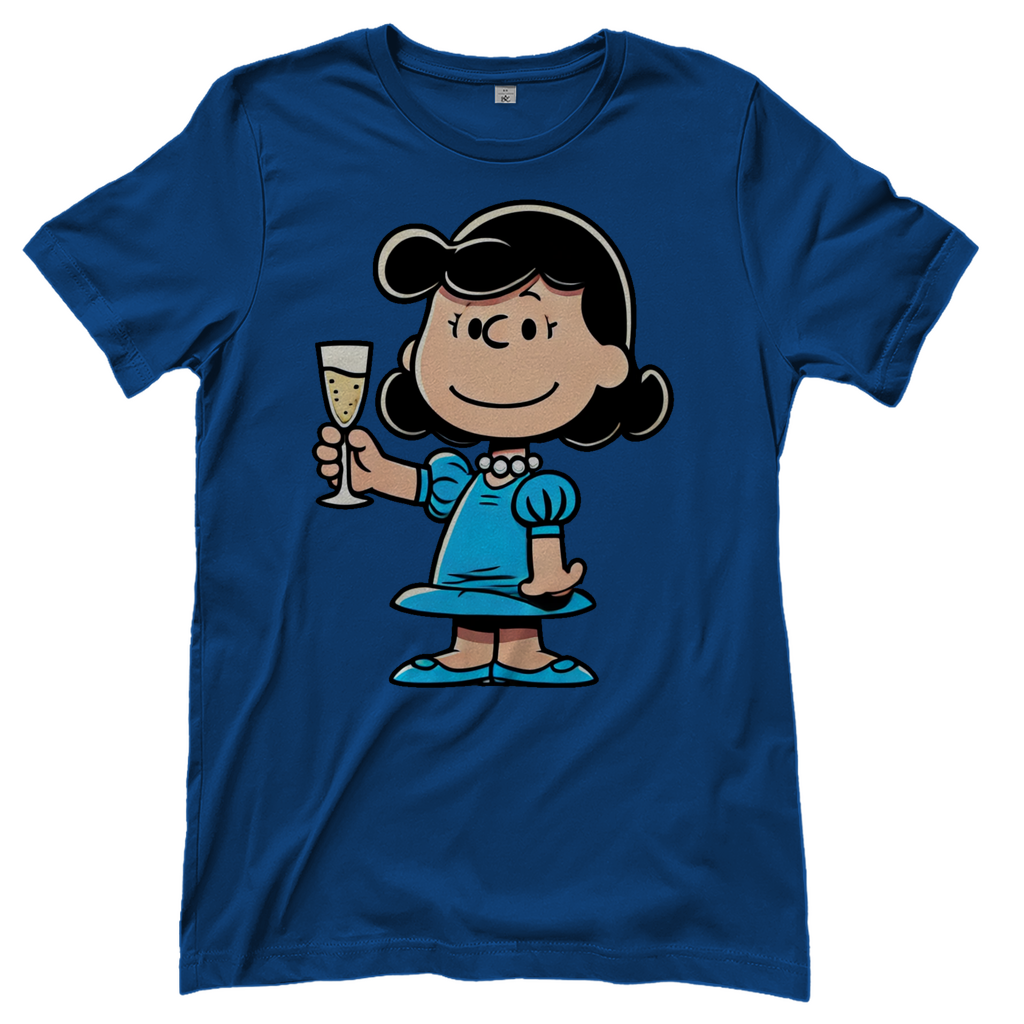 Lucy van Pelt mit Sekt - Die Peanuts - Damenshirt Royal Blue