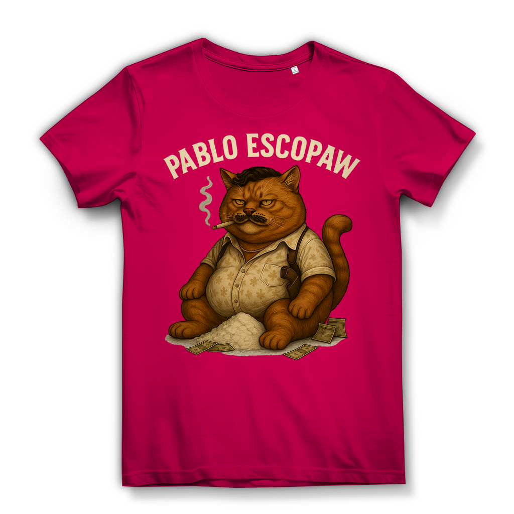 Pablo Escopaw Katze Mafia Escobar - Damen Premium Bio T-Shirt Fuchsia