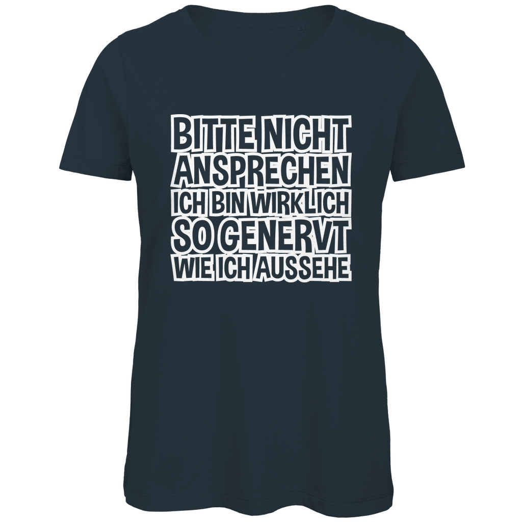 Bitte nicht ansprechen ich bin genervt - Damen Premium Bio T-Shirt Dark Grey
