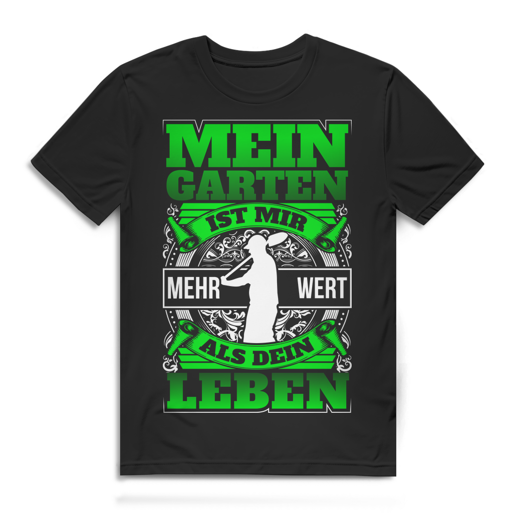 Lustiges Männer Gartenshirt – Ich liebe meinen Garten mehr als dein Leben Black