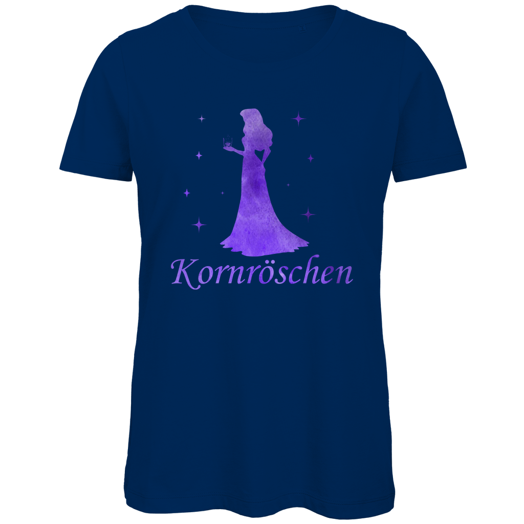 Kornröschen - Prinzessin Aquarell - Damen Premium Bio T-Shirt Navy
