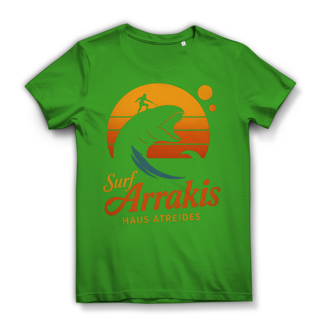 Surf Arrakis Sandwurm Retro Vintage Dune Haus Atreides - Damen Premium Bio T-Shirt Real Green