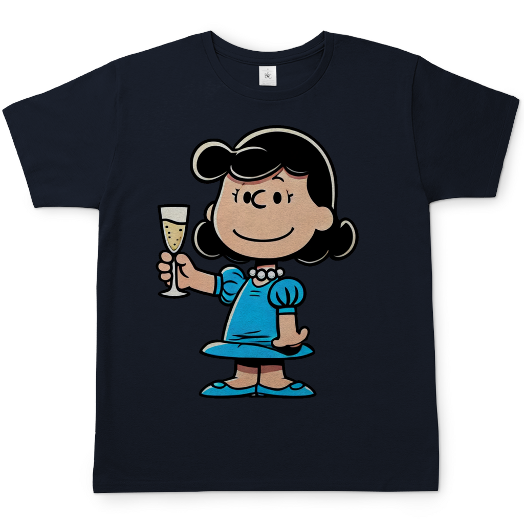 Lucy van Pelt mit Sekt - Die Peanuts - Herren Shirt Navy
