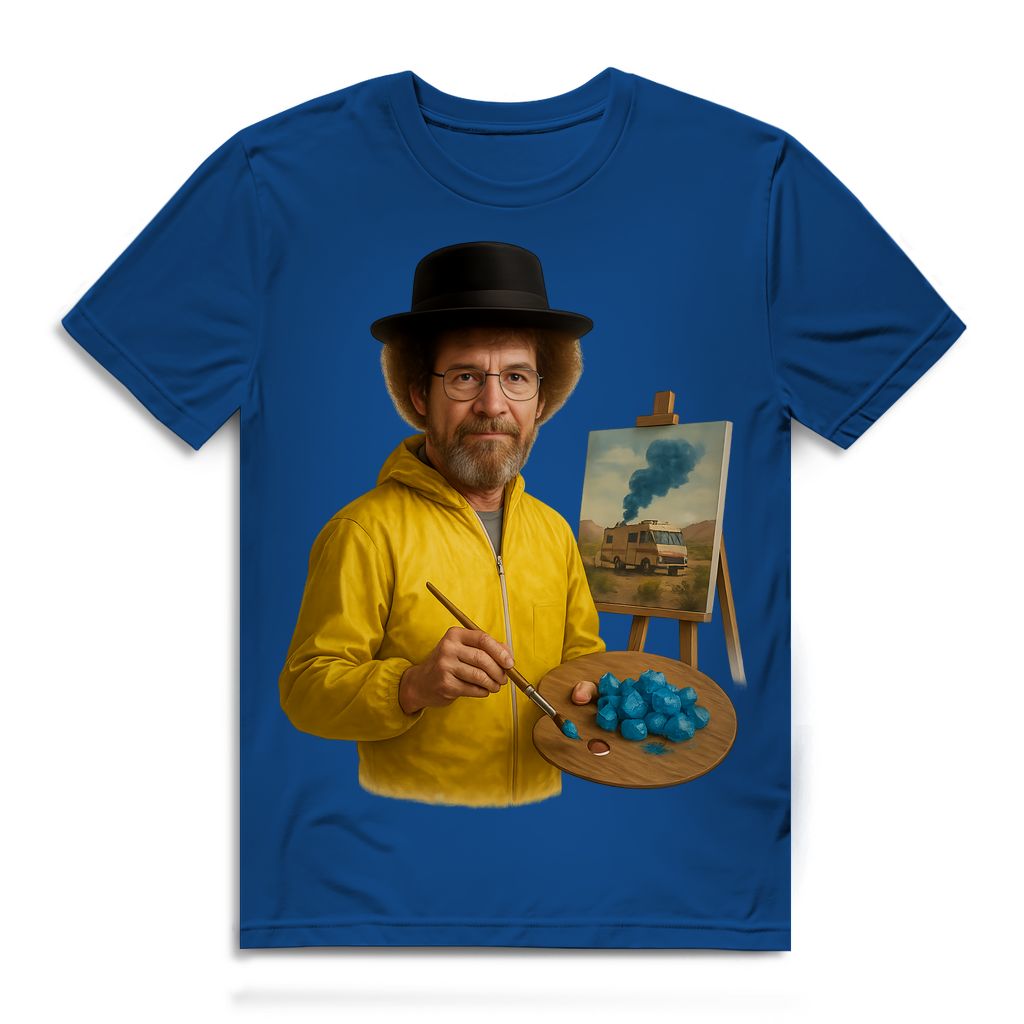Bob Ross x Walter White Breaking Bad Mashup - Herren Premium Bio T-Shirt Royal Blue