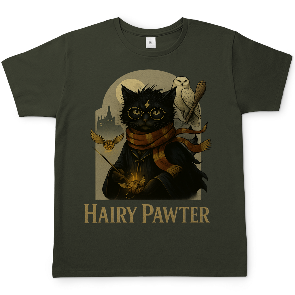 Hairy Pawter Harry Potter Katze - Herren T-Shirt Urban Khaki