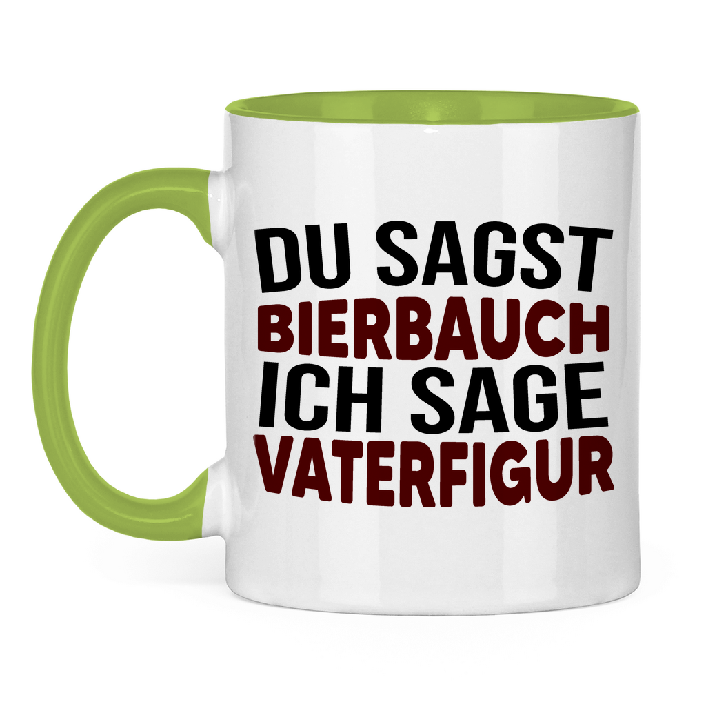 Du sagst Bierbauch ich sage Vaterfigur - Tasse zweifarbig Light Green