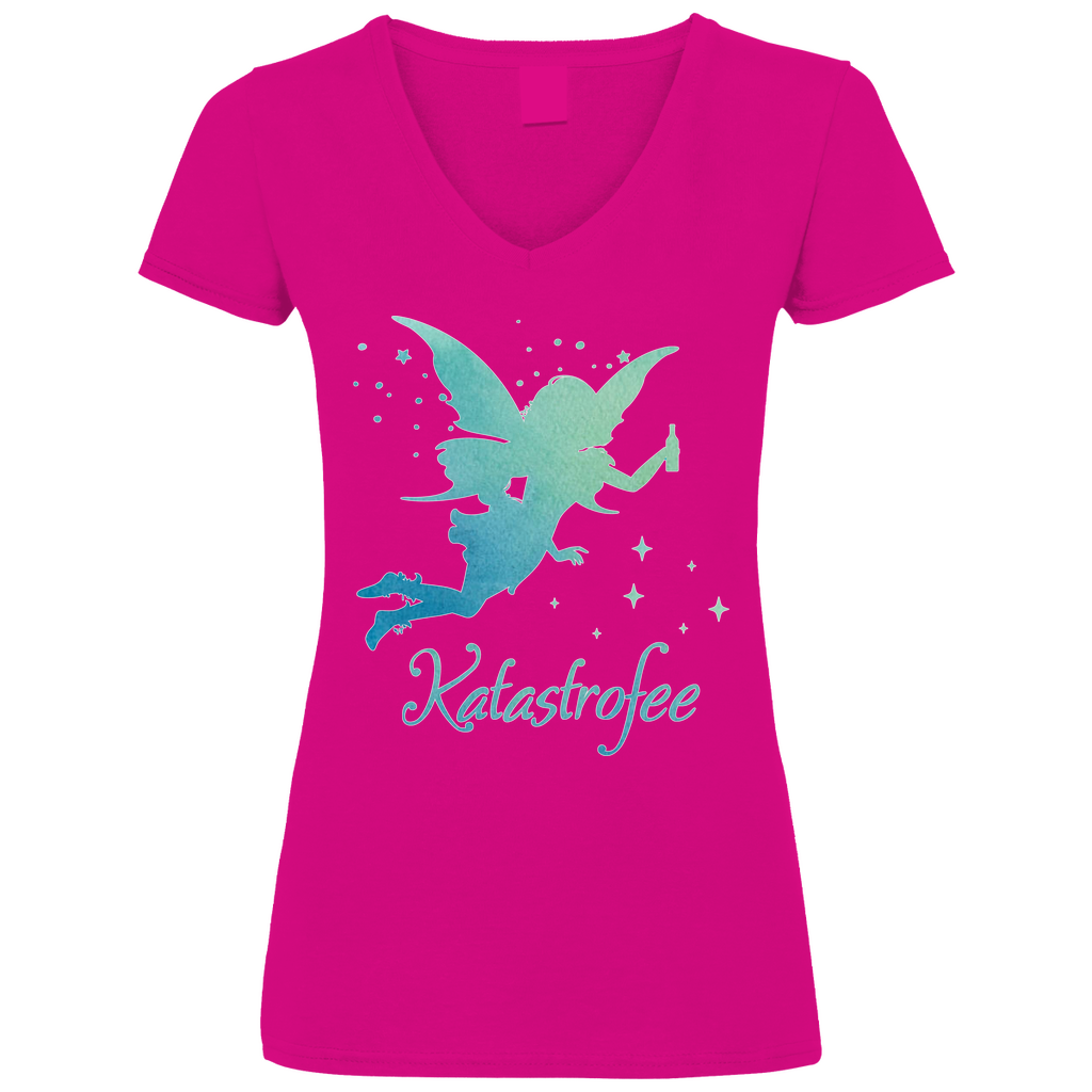 Katastrofee - Prinzessin Aquarell - V-Neck Damenshirt