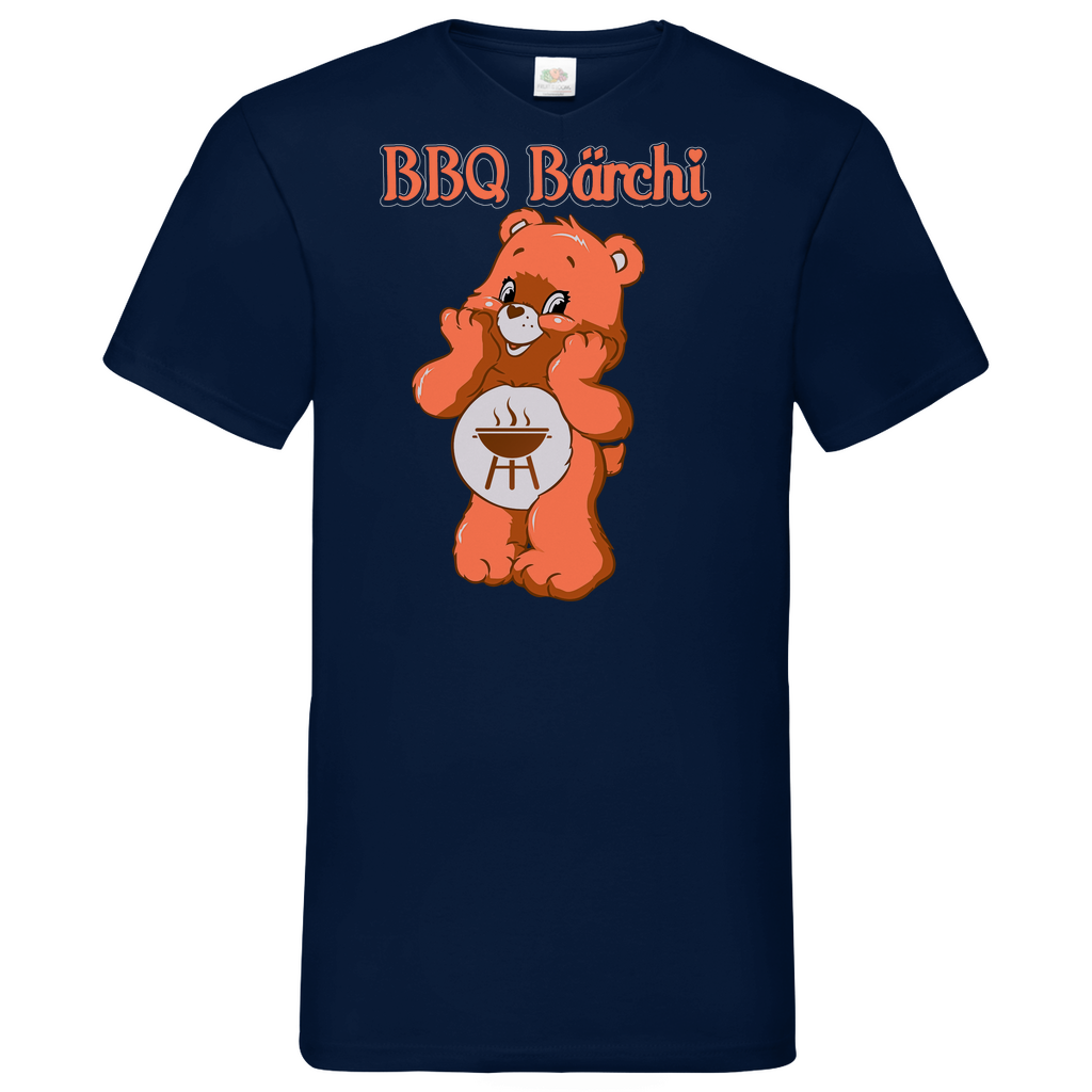 BBQ Bärchi - Glücksbärchi - Herren V-Neck Shirt Navy