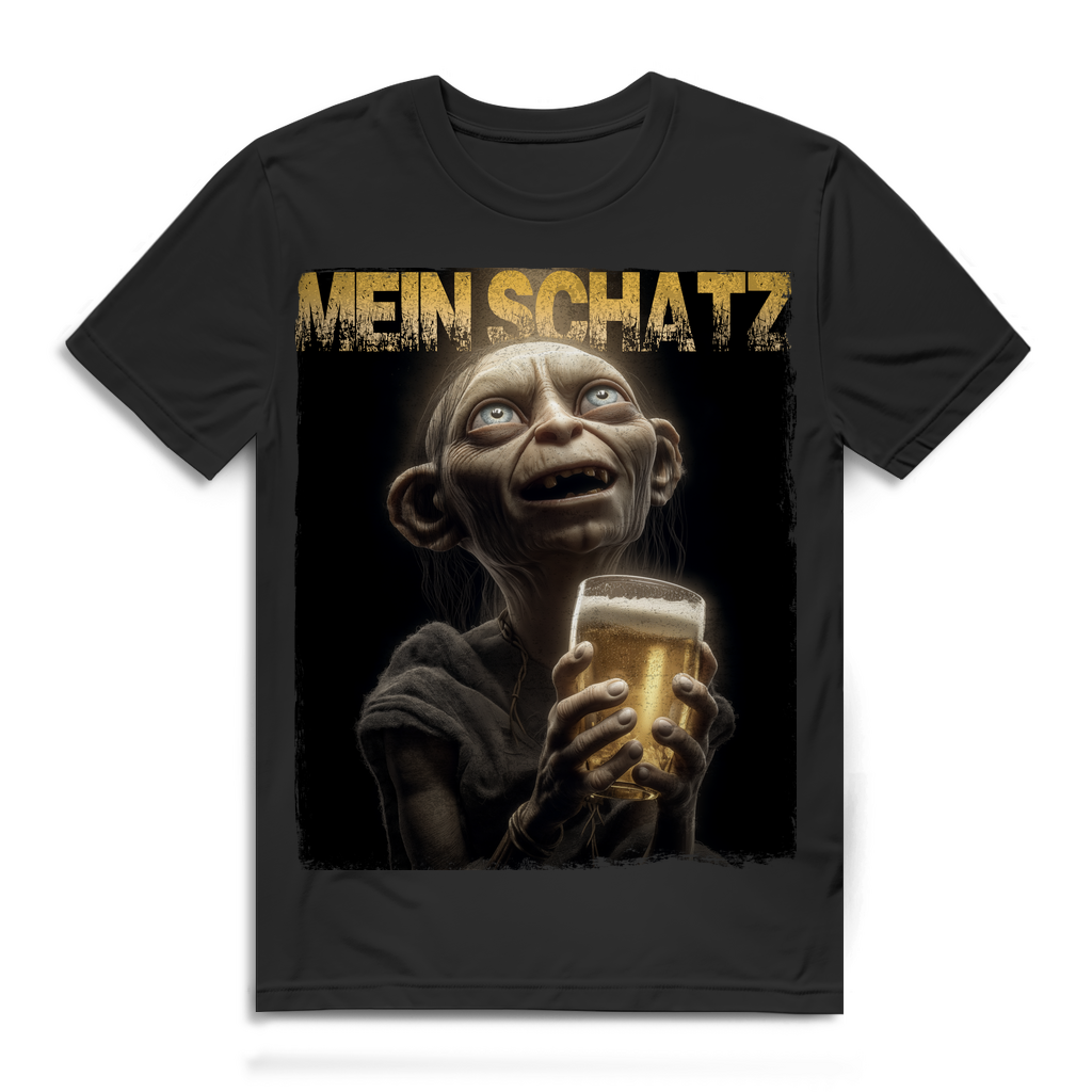 Bier Gollum mein Schatz Herr der Ringe LOTR - Herren Premium Bio T-Shirt Black