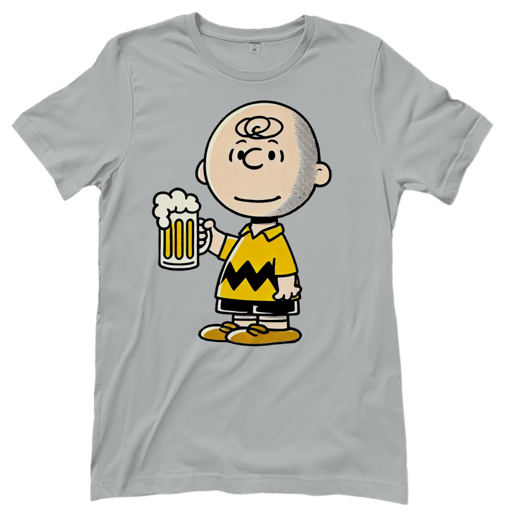 Charly Brown mit Bier - Die Peanuts - Damenshirt Pacific Grey