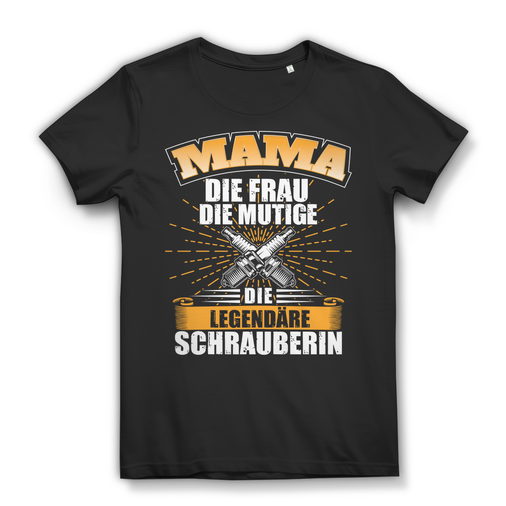 Schrauberin Mama T-Shirt – Geschenk für mutige Frauen mit Auto-Leidenschaft Black