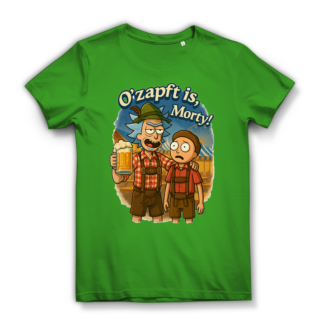 O´Zapft is Morty! Rick & Morty Oktoberfest Bier - Damen Premium Bio T-Shirt Real Green