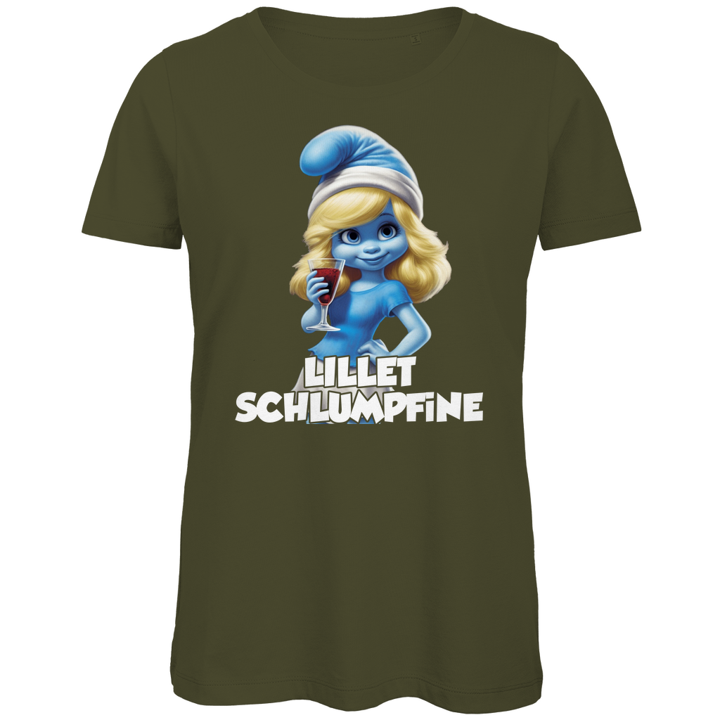 Lillet Schlumpfine Grafik - Damen Premium Bio T-Shirt Khaki