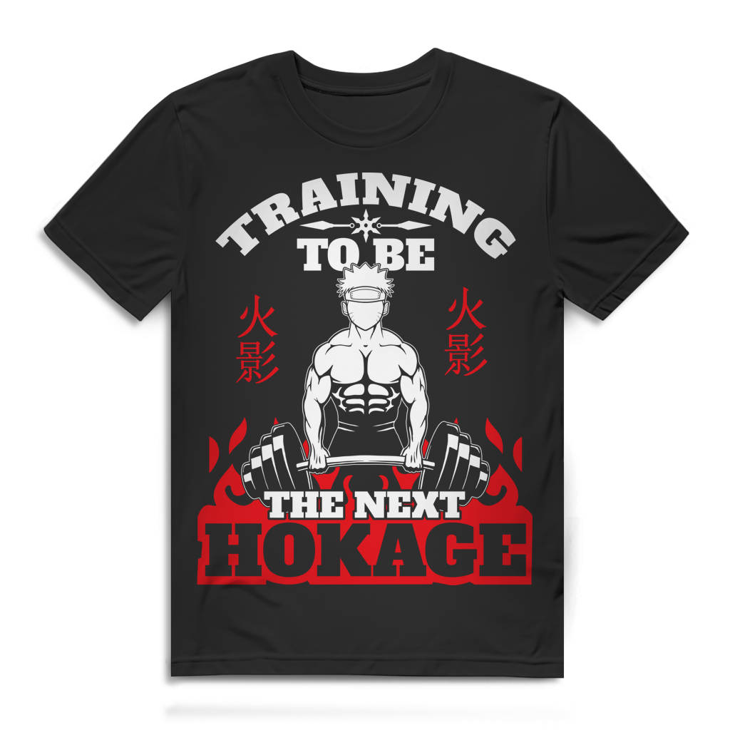 Gym T-Shirt – Hokage Training – Otaku Fitness Funshirt Männer Black