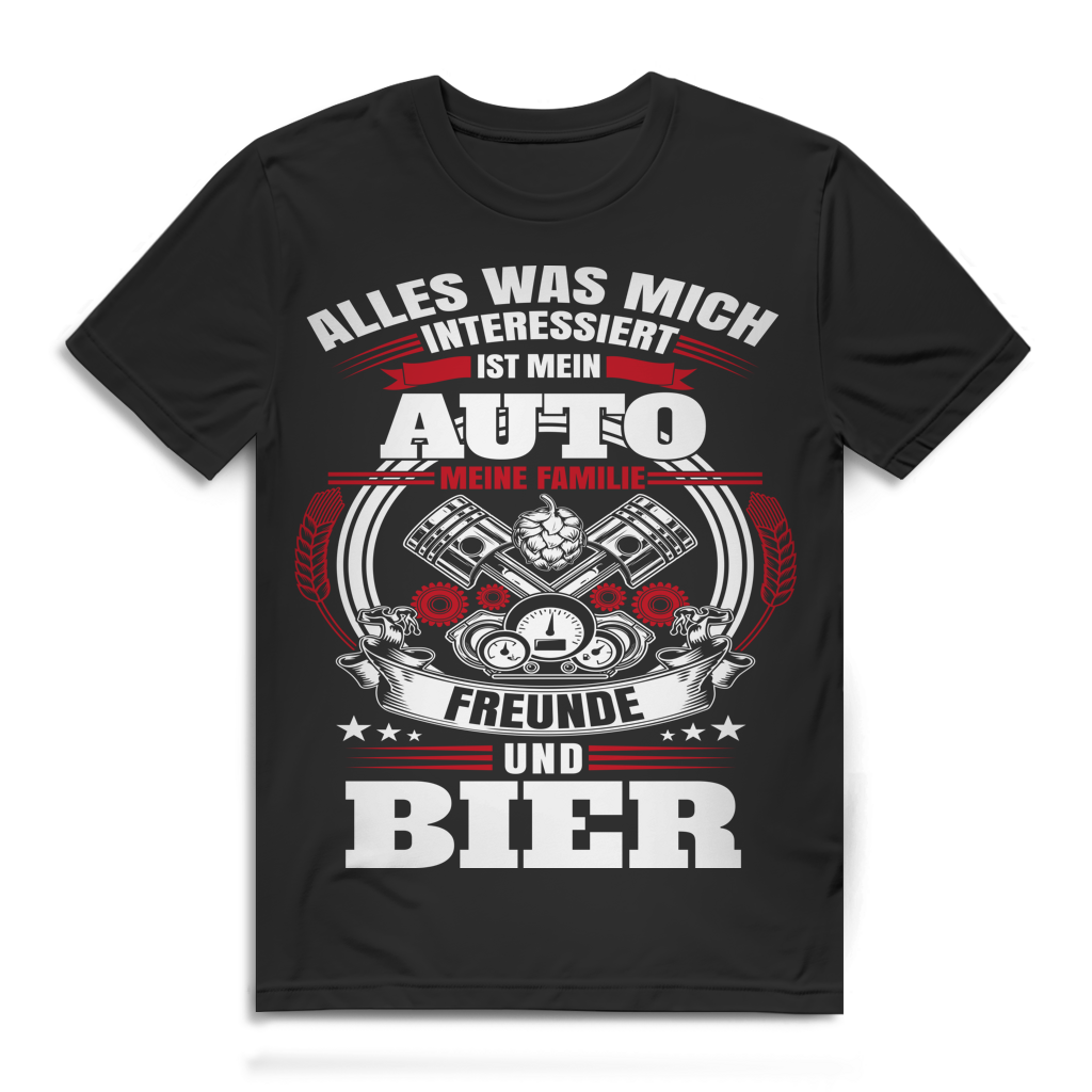 Auto Familie Freunde Bier – Lustiges Männer T-Shirt mit Statement Black