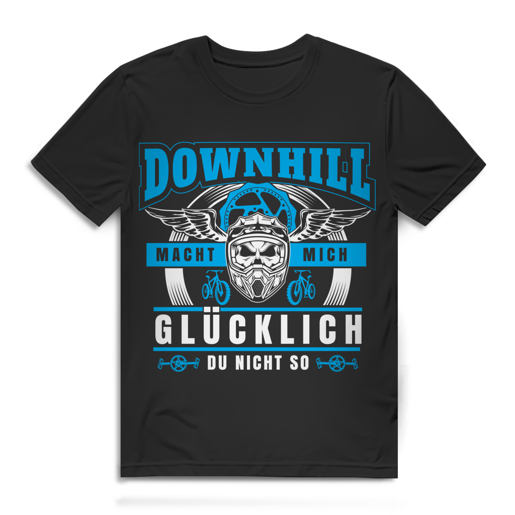Downhill Macht Mich Glücklich Du Nicht So MTB Herren Premium Bio T-Shirt Black
