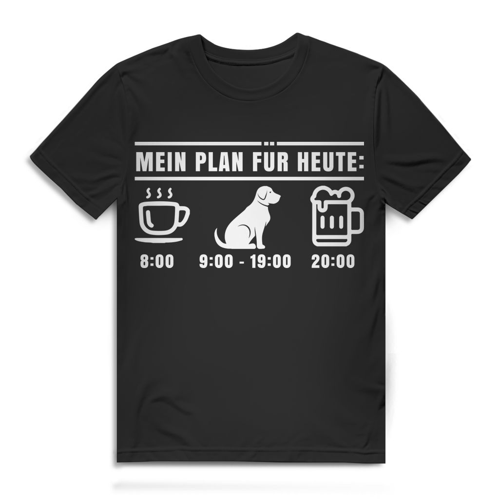 Lustiges Männer T-Shirt – Kaffee, Hund, Bier – Geschenk für Hundefreunde Black