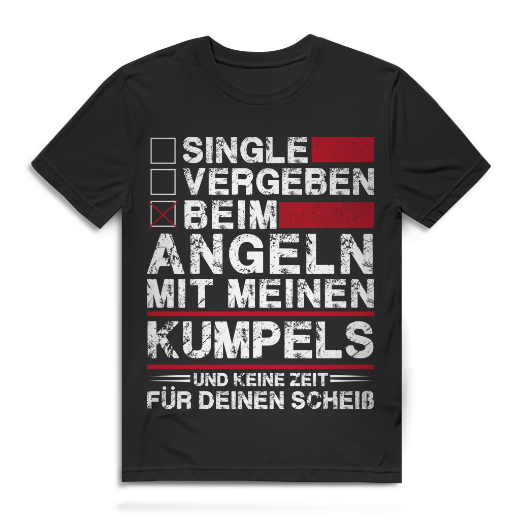 Angler T-Shirt Männer – Beim Angeln mit meinen Kumpels – Fun Shirt Black