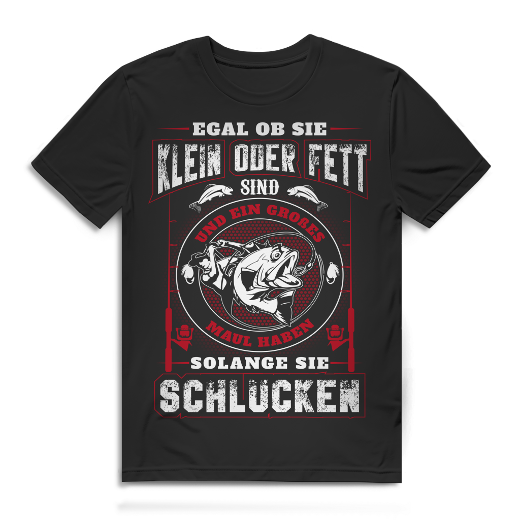 Lustiges Angler Shirt – Solange sie schlucken – Herren Bio T-Shirt Black