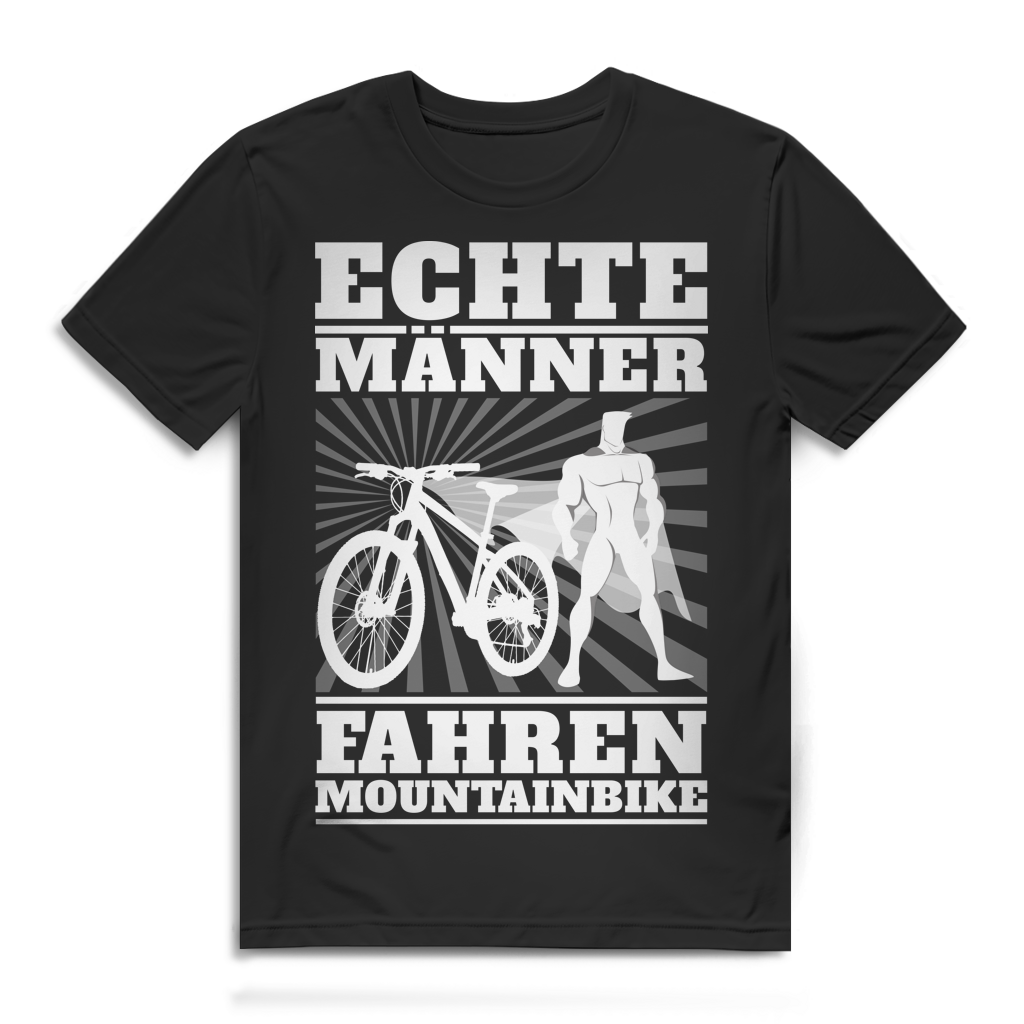 Mountainbike Shirt Herren – Echte Männer fahren Mountainbike – Biker Geschenk Black
