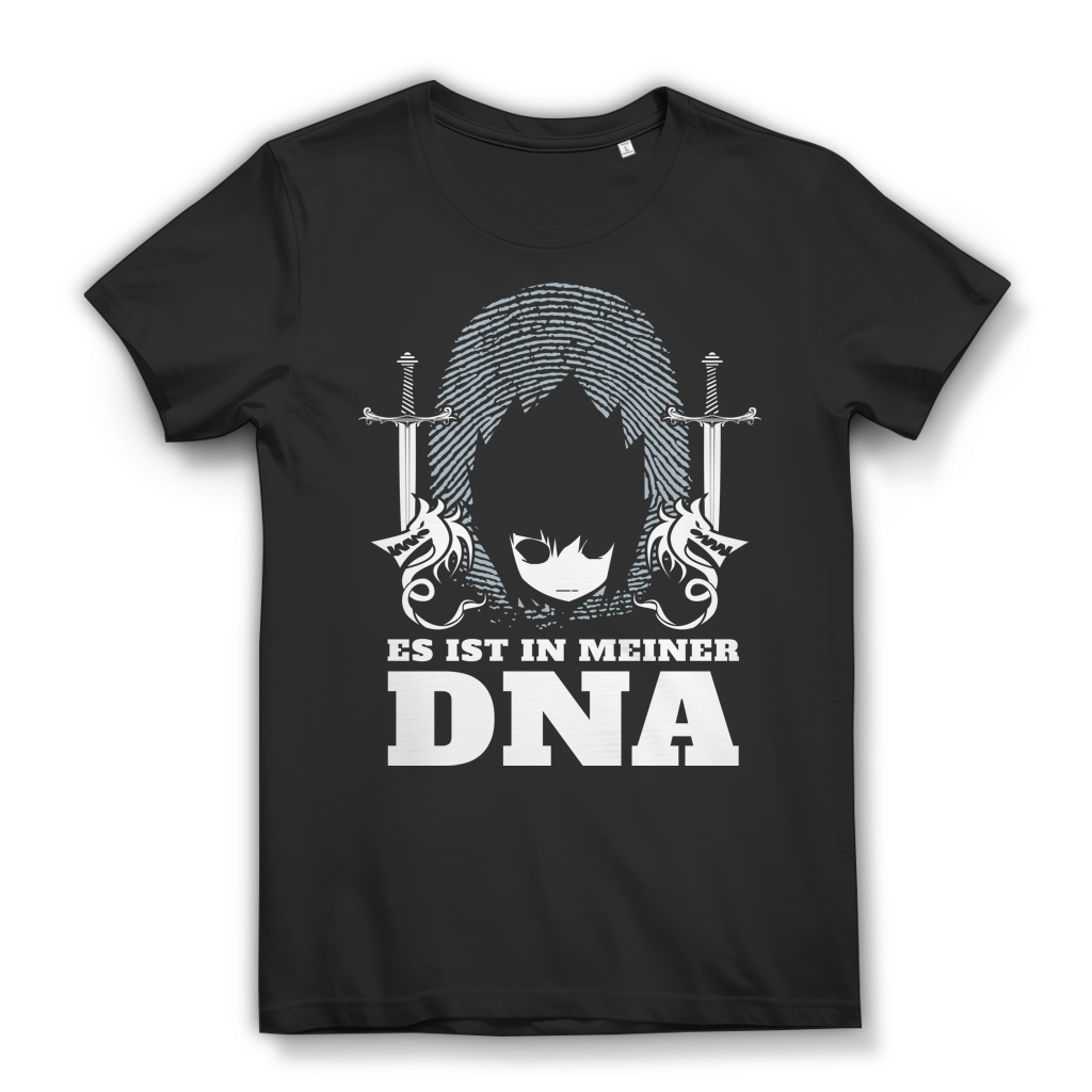 Anime T-Shirt Damen – Es ist in meiner DNA – Otaku Bio Shirt für Frauen Black