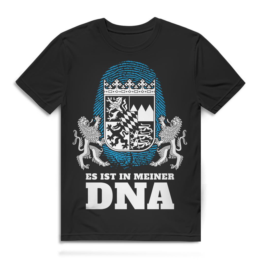 Bayern Shirt Herren – Es ist in meiner DNA – Bayerisches Wappen T-Shirt Black
