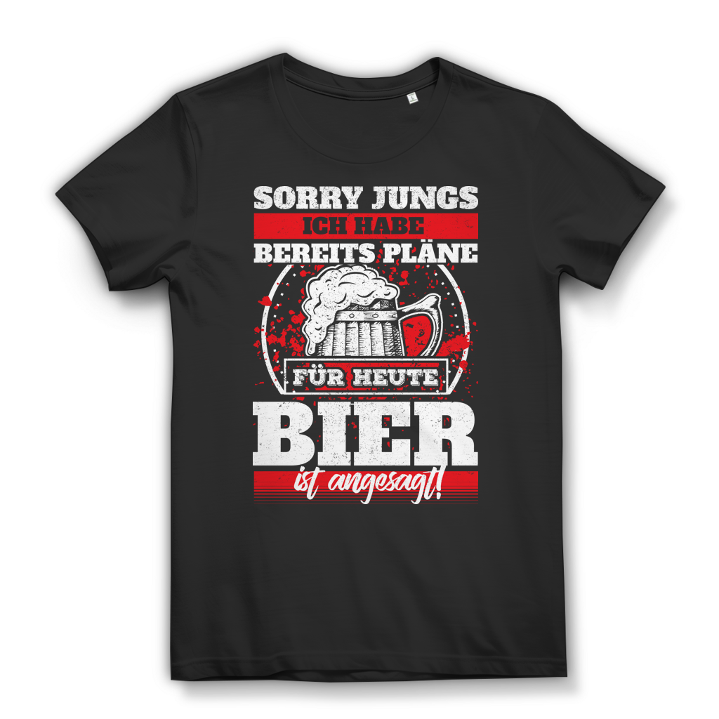 Frauen Funshirt Bier statt Jungs – Sorry ich hab Pläne für heute Black