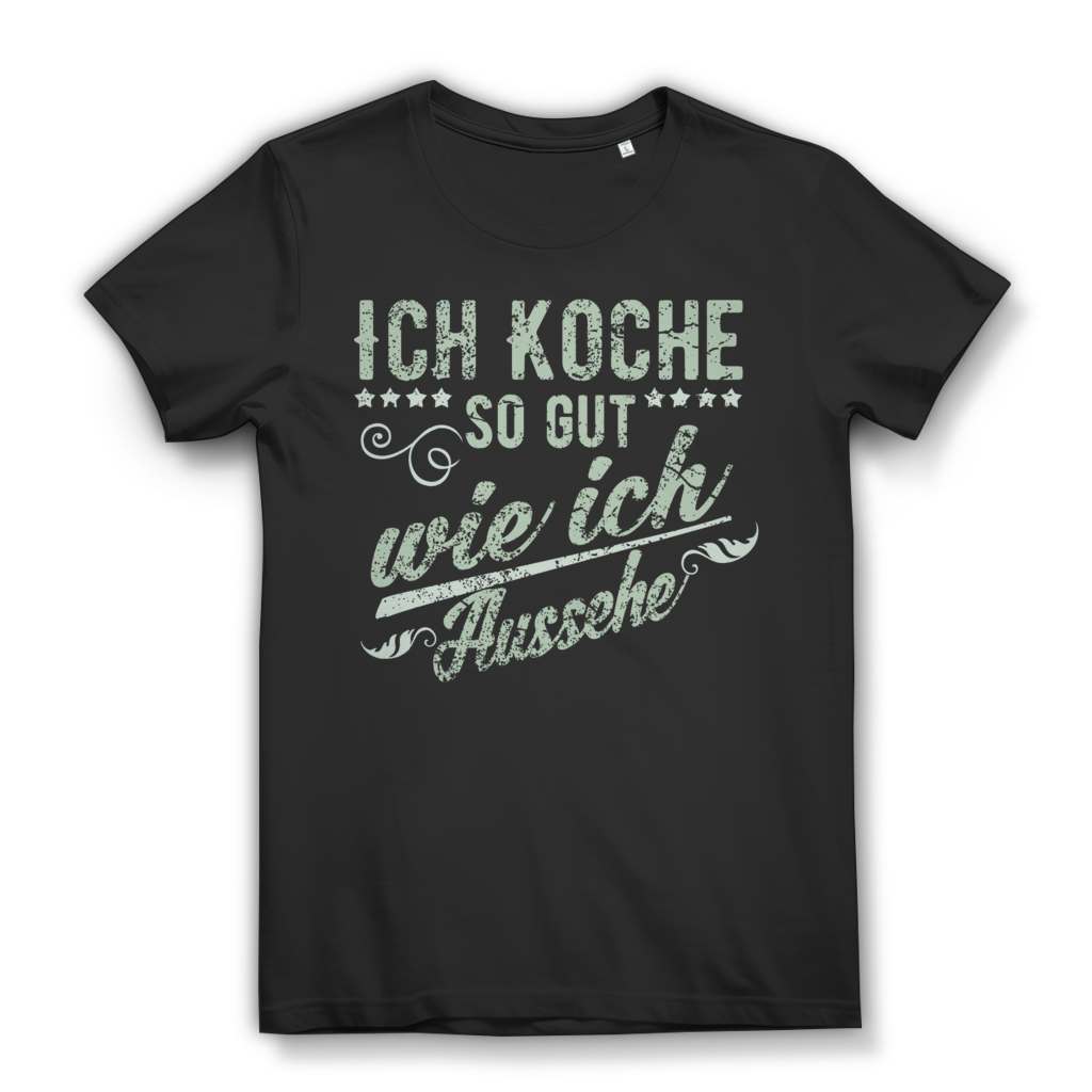 Frauen Koch Shirt mit Spruch – Ich koche so gut wie ich aussehe Black