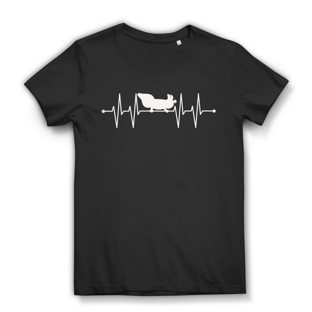 Axolotl Heartbeat Damen T Shirt Herzschlag Tiermotiv Funshirt Geschenk Frauen Black