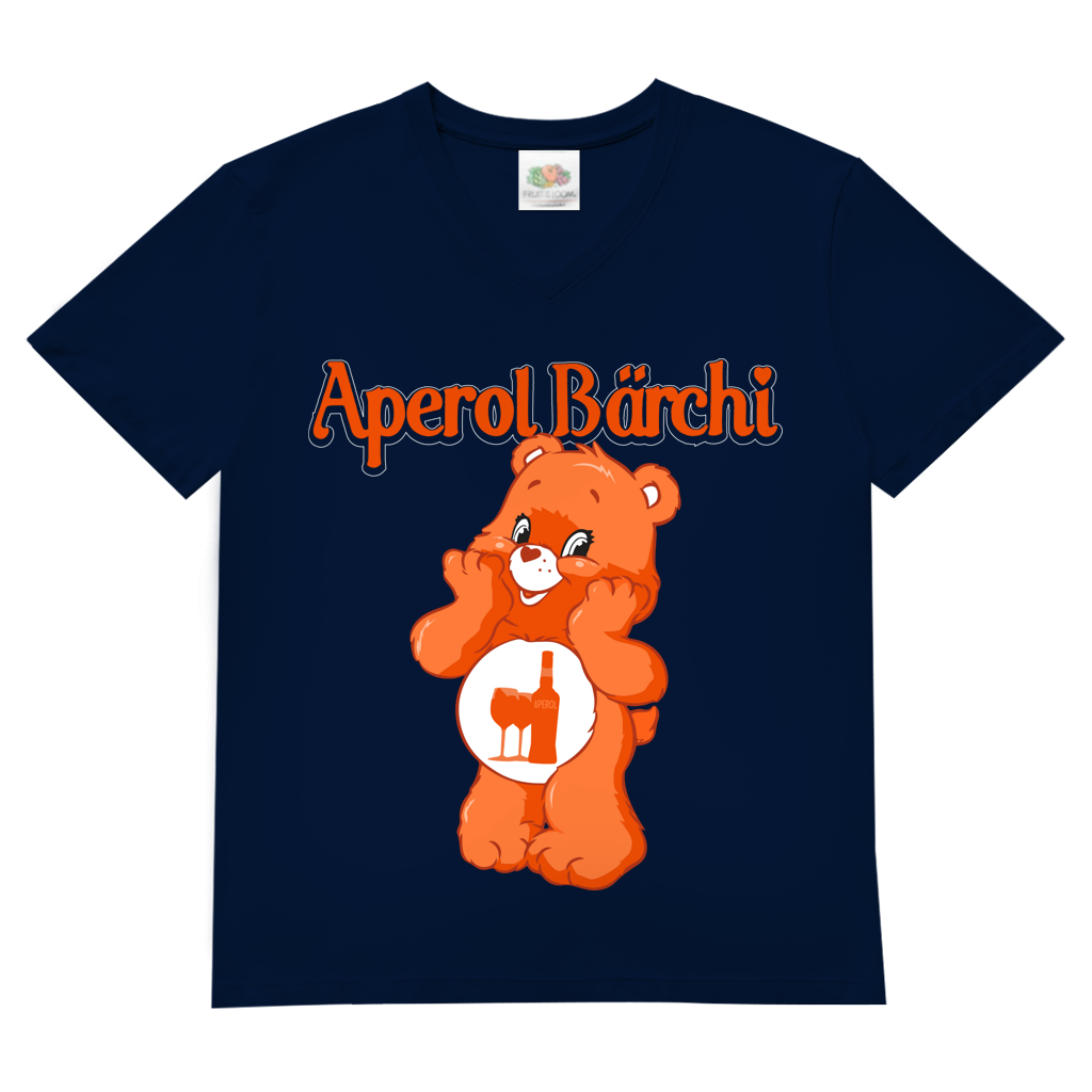 Aperol Bärchi - Glücksbärchi - Herren V-Neck Shirt Navy
