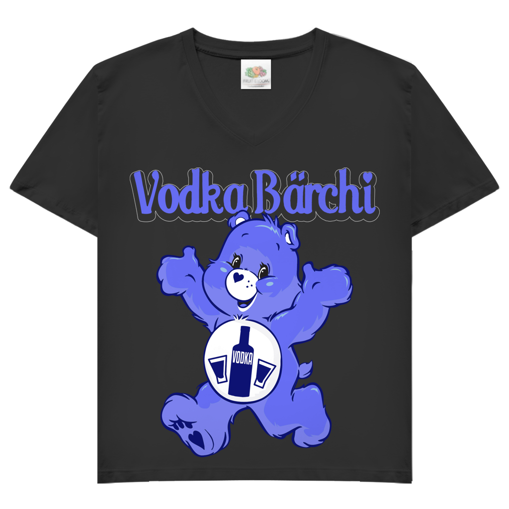 Vodka Bärchi - Glücksbärchi - V-Neck Damenshirt Black