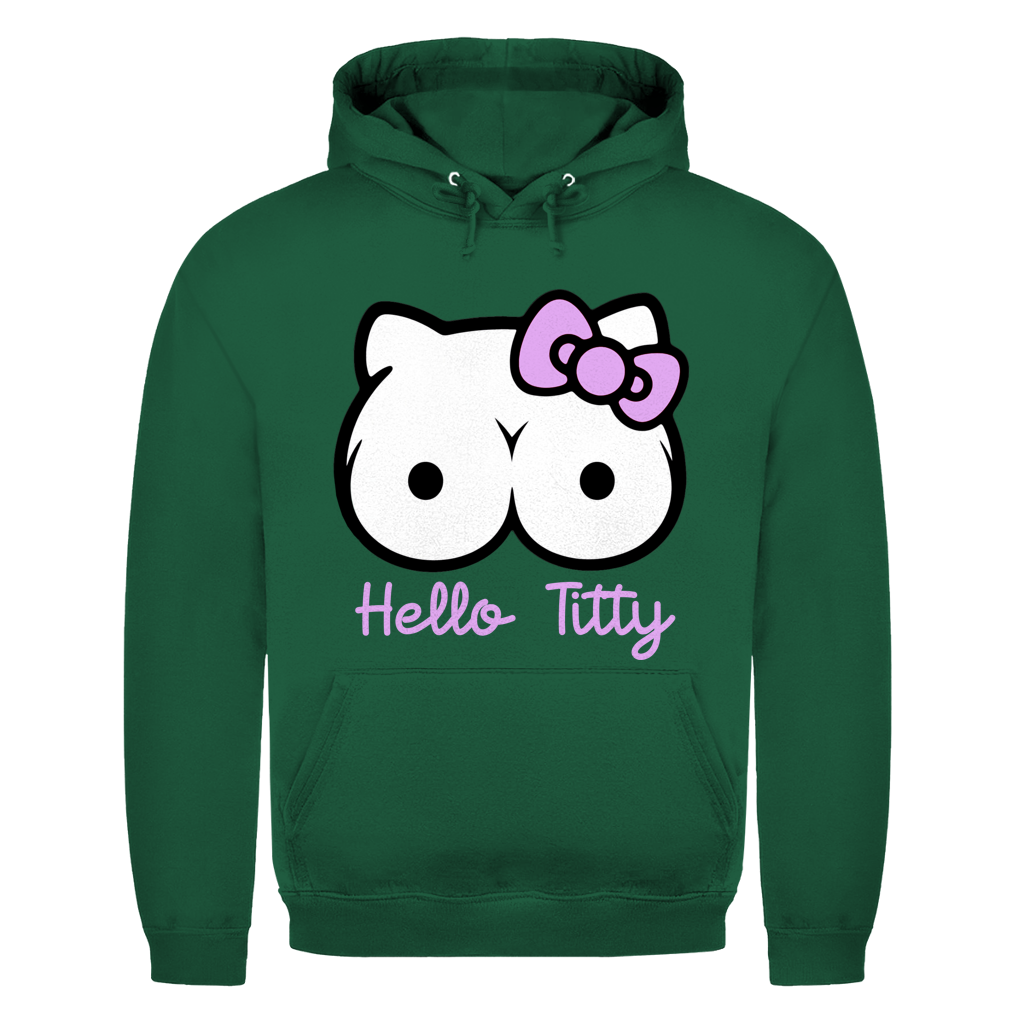 Hello Kitty Titty - Herren Hoodie Bottle Green
