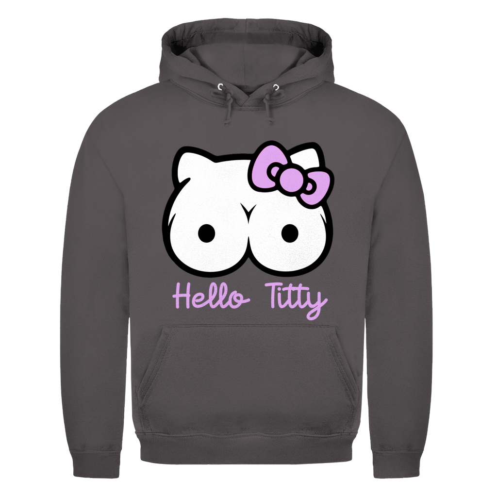 Hello Kitty Titty - Herren Hoodie Charcoal (Heather)