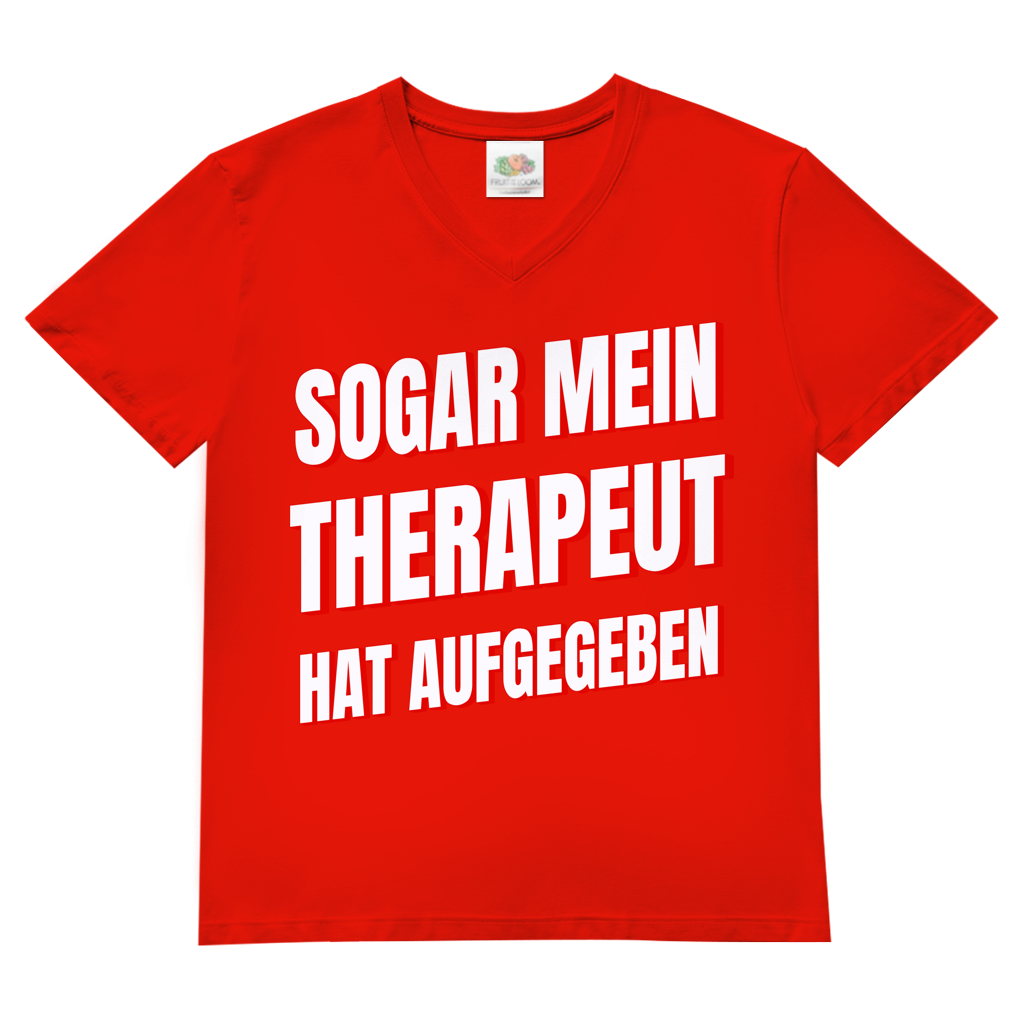 Sogar mein Therapeut hat aufgegeben - Herren V-Neck T-Shirt Red