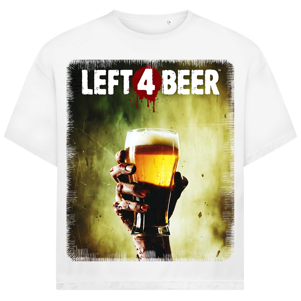 Left 4 Beer Left 4 Dead - Jack and Jones Oversize T-Shirt White