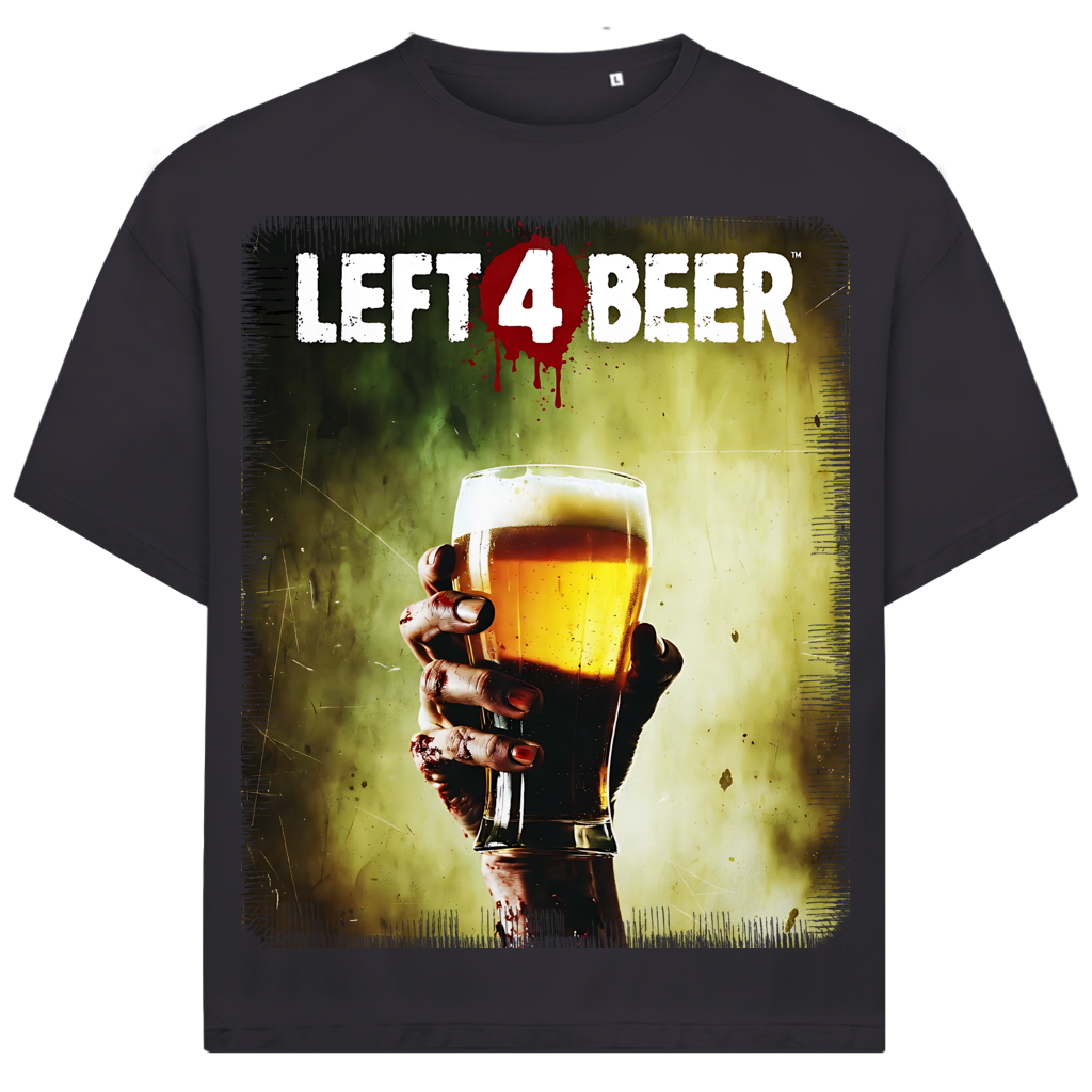 Left 4 Beer Left 4 Dead - Jack and Jones Oversize T-Shirt Asphalt
