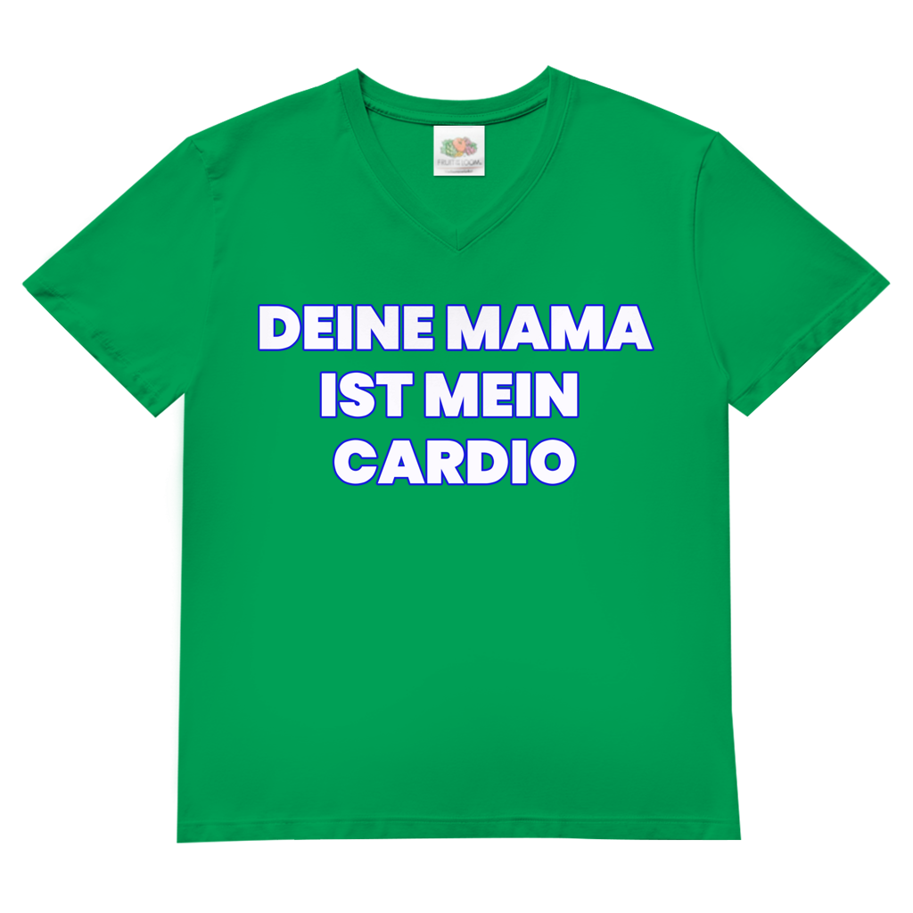 Deine Mama ist mein Cardio – Herren V-Neck T-Shirt Kelly Green