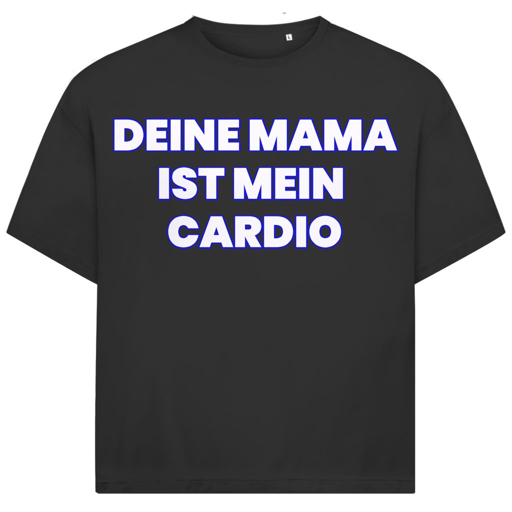 Deine Mama ist mein Cardio - Jack and Jones Oversize T-Shirt Black